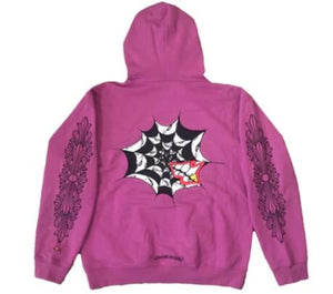 Chrome Hearts Matty Boy Spider Web Hoodie Purple